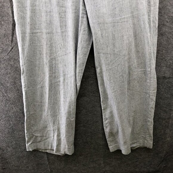 Chico's Linen Blend Pull On Pants Womens Size 14R 2.5R Blue Wide Leg Coastal - Picture 4 of 9